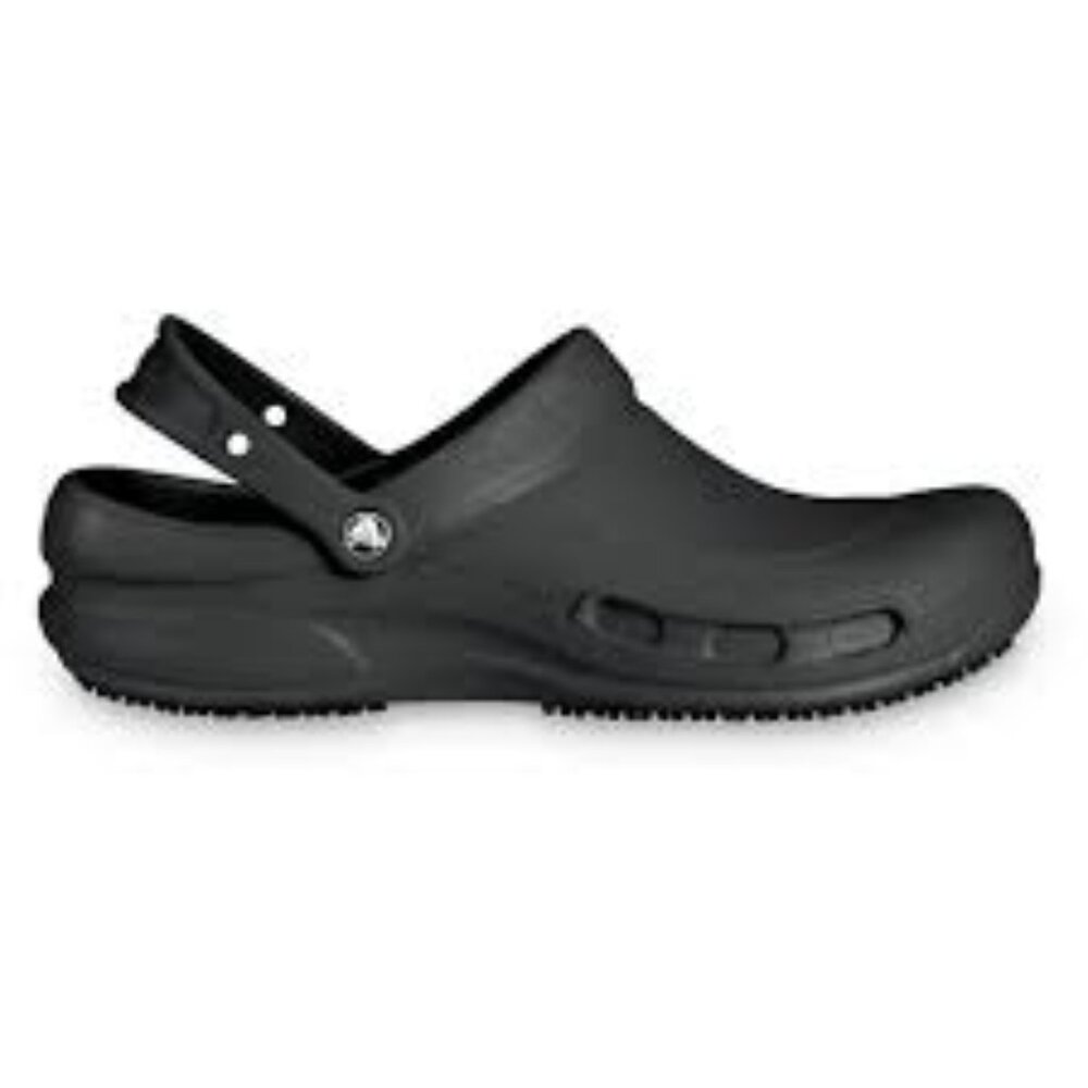 CROCS Bistro Women’s 10 Men's 8 Black Slip-On Work Clog with Heel Strap